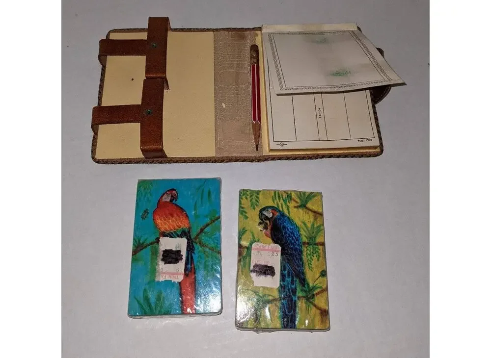 Vintage Bridge Card Set Leather Case Complete Cards Sealed Rummp & Sons Rare